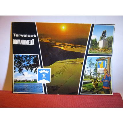 multiview, ROVANIEMELTA, LAPLAND, FINLAND used postcard 1982 pm #