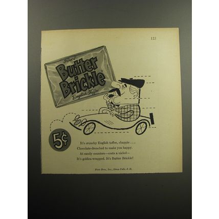 1957 Fenn's Butter Brickle Ad - It's crunchy English toffee, chappie