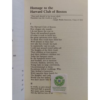 BOOK OF THE HARVARD CLUB OF BOSTON 75th ANNIVERSARY 1908-1983