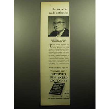 1958 Webster's New World Dictionary Advertisement - G.M. Loeb