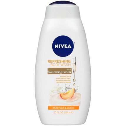 NIVEA White Peach and Jasmine Body Wash with Nourishing Serum (20 Fl Oz)