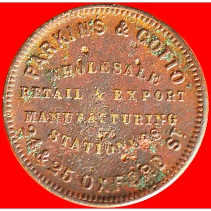 1/2 PENNY: GREAT BRITAIN ★ PARKINS & GOTTO (1850s) RARE!★LOW START★NO RESERVE