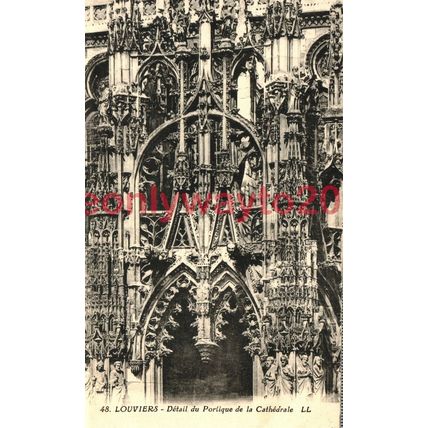 Louviers, Detail du Portique de la Cathedral, France, 1900/10s, Postcard