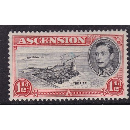 Ascension 1944 The Pier 1.5d Mint Hung SG 41 VGC