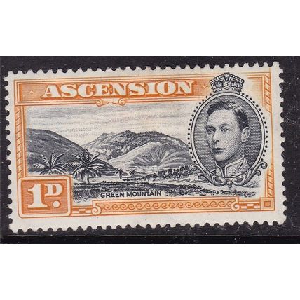 Ascension 1938 Green Mountain 1d Mint Hung SG 39a VGC