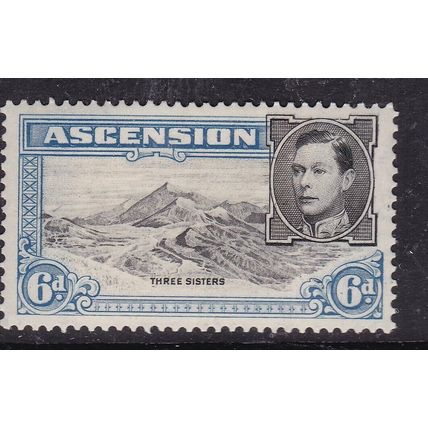 Ascension 1938 Three Sisters 6d Mint Hung SG 43 VGC