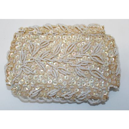 Vintage 1950's Emson Marca Registrada Hand-Beaded White Cigarette Case
