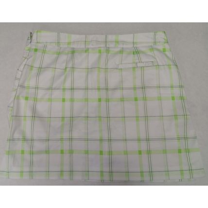 Excellent Izod Stretch Perform Skirt Womens 10 White Green Plaid Golf Tennis