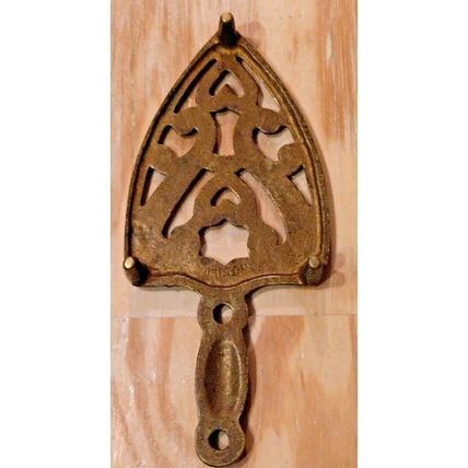 Vintage Wilton Cast Brass Trivet Scroll Hot Iron Base Stand Farmhouse Home