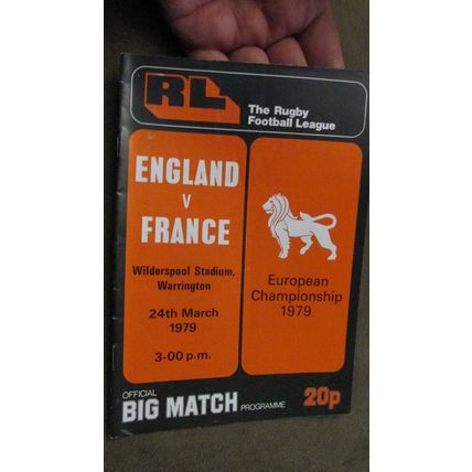 1979 Rugby League International programme - England v France