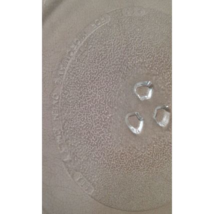 Microwave Glass Turntable Plate : 3 Lugs : 255mm