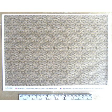 Papier brique brune pour O gauge - échelle 1:48 - feuille A4 (297 x 210 mm)