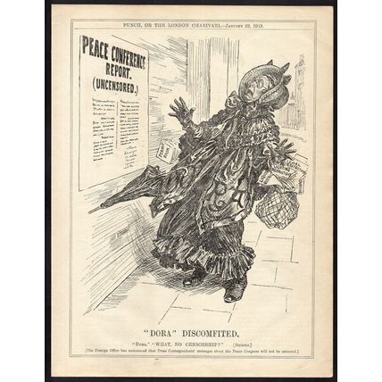 DORA DISCOMFITED 1919 John Bernard Partridge Foreign Office PUNCH CARTOON PAGE
