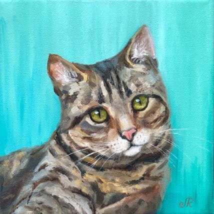 Cat Oil Painting Original Pet Painting