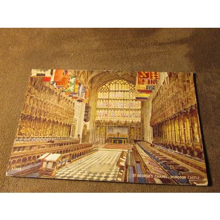 Valentines postcard - St George's Chapel, Windsor Castle - Artist E.W.H A1395