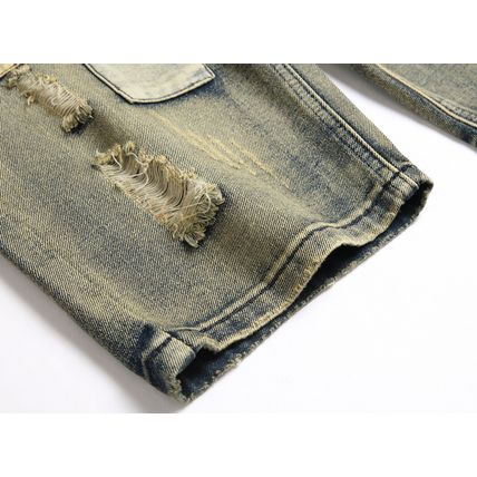 USA STOCK Shorts Men's Casual Pants Half Jeans Ripped Jeans Bike Vintage Jeans