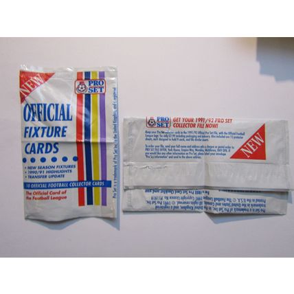Empty Wrapper Packet - Pro Set 1990/91 Football Fixture List Card (ef1)