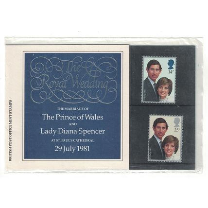 Great Britain Charles and Diana Royal Wedding 2v Pres. Pack 1981 MNH