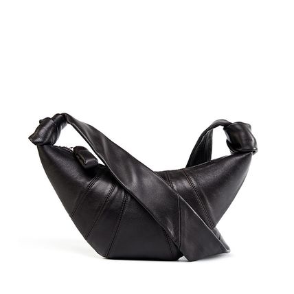 Sheepskin Diagonal Cross Wrapped Genuine Leather Dumpling Wrap Brown