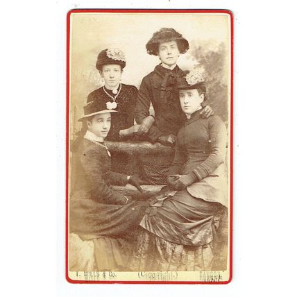 Victorian cdv photo four young women Bangor photographer