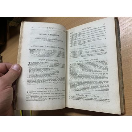 RARE* 1809 "THE AGRICULTURAL MAGAZINE" JANUARY TO JUNE 1809 ANTIQUE BOOK (T4)