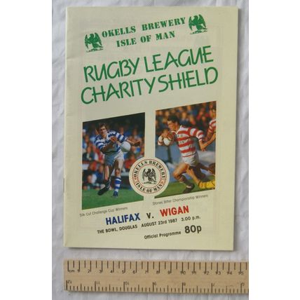 1987 programme Halifax v. Wigan, Isle of Man Charity Shield