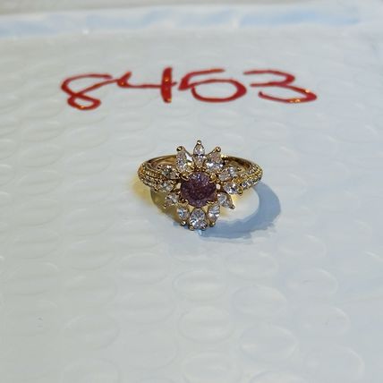 Bomb Party Sz7 BP Ring Fashion Jewelry RBP Purple Ice Crystal Yellow Gold Pl