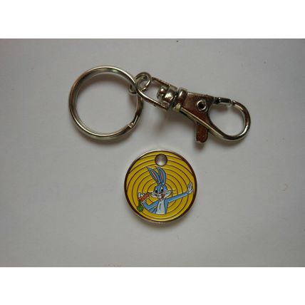 Trolley Coin Keyring Reusable One Pound Shopping Token Shape £1.00 coin