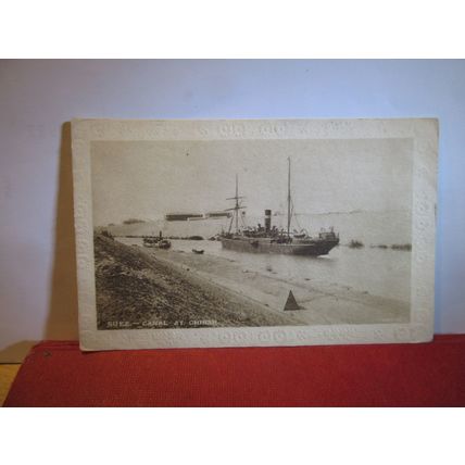SUEZ CANAL at GHIRSH, EGYPT used antique postcard 1918 pm =