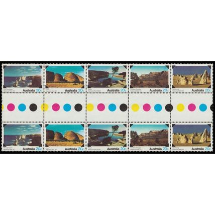 Australia 1979 20c National Parks Gutter Strip of 5 MNH - SG 708-12