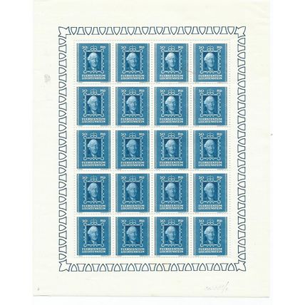 liechtenstein sg211 sg 211 sheet mnh 1942 princes 2nd issue