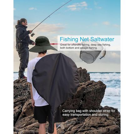 Heavy Duty Extra Large Aluminum Telescoping Landing Net - Saltwater Fishing Net
