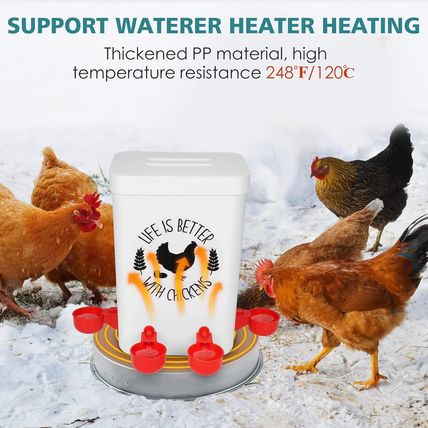 Chicken Feeder and Chicken Waterer Set (3 Gallon/26 Pounds) - Hanging Automatic