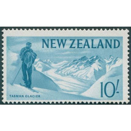 New Zealand 1966 10s. steel-blue Chalk-surfaced paper SG801a MNH