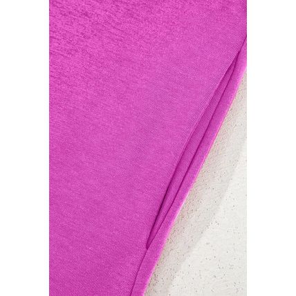 Purple Orchid Color Contrast Trim V Neck Shift Sleeveless Mini Dress