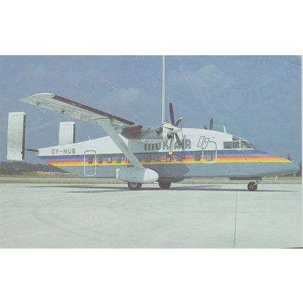 Muk Air Shorts 330 200 Civil Aircraft Postcard (QA279)