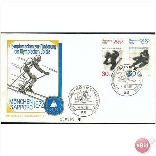 Germany Cover 1971 - SG 1591-1592 - Winter Olympics Sapporo 1