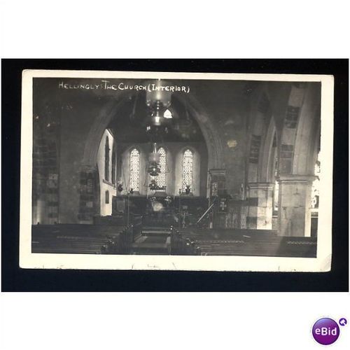 Sussex HELLINGLY Church Interior Postcard by Hutchinson