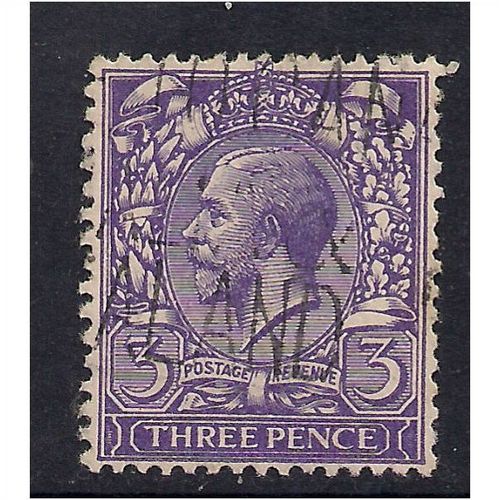GB 1912 - 24 KGV 3d Violet used stamp WMK 100. (H933