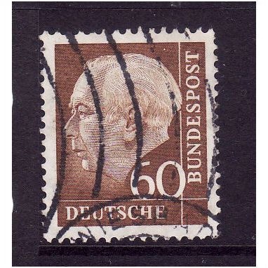 GERMANY 1954 60pf BROWN PRES HEUSS SG 1122f FINE USED