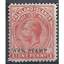 Falkland Islands 1919 SG71 1d Vermillion WAR STAMP Mounted Mint ...