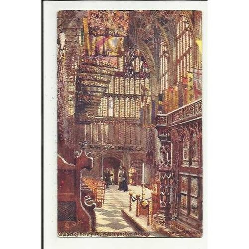 7033 LONDON Westminster Abbey Henry VII Chapel Tuck Oilette Postcard