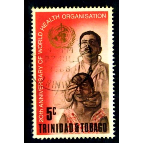 TRINIDAD AND TOBAGO 1968 SG 328 5c DOCTOR GIVING EYE TEST FINE USED #2
