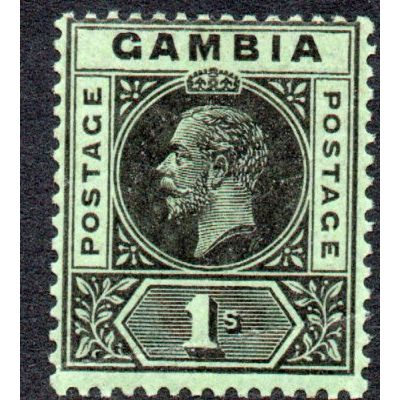 Gambia Sg97 1s Black/green mint never hinged gum wrinkle (G105)