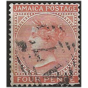 Jamaica 1872 SG11 4d Brown-Orange Wmk Crown CC Good/Fine Used . ..