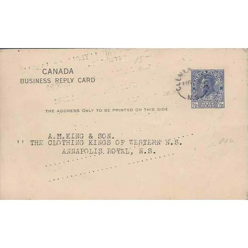 Canada #P26 Postal Card Reply USED 1927, Clementseale NS
