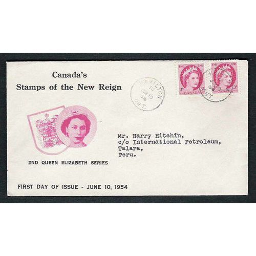 Canada Wilding to Peru 6 Cent Rate 1954