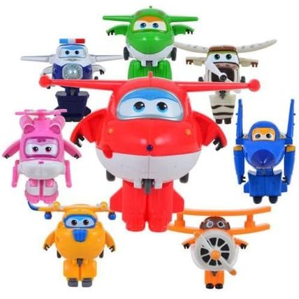 Cute 8pcs Super Wings With Movable Parts Cake Topper Disney Toy Play Figures - U