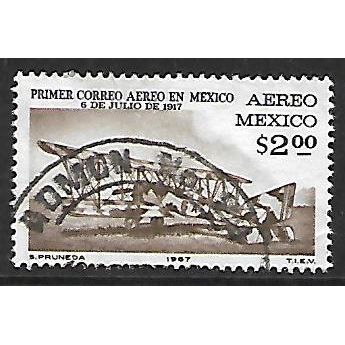 MEXICO 1967 AIRMAIL FLIGHT 2p DE HAVILLAND DH 6A BIPLANE SG1138 FINE USED
