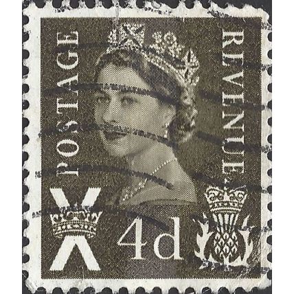 SCOTLAND, Queen Elizabeth II, Machin, brown 1968, 4d, #2